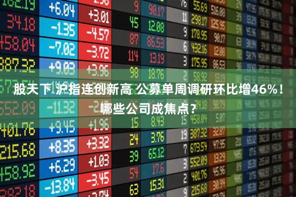 股天下 沪指连创新高 公募单周调研环比增46%！哪些公司成焦点？